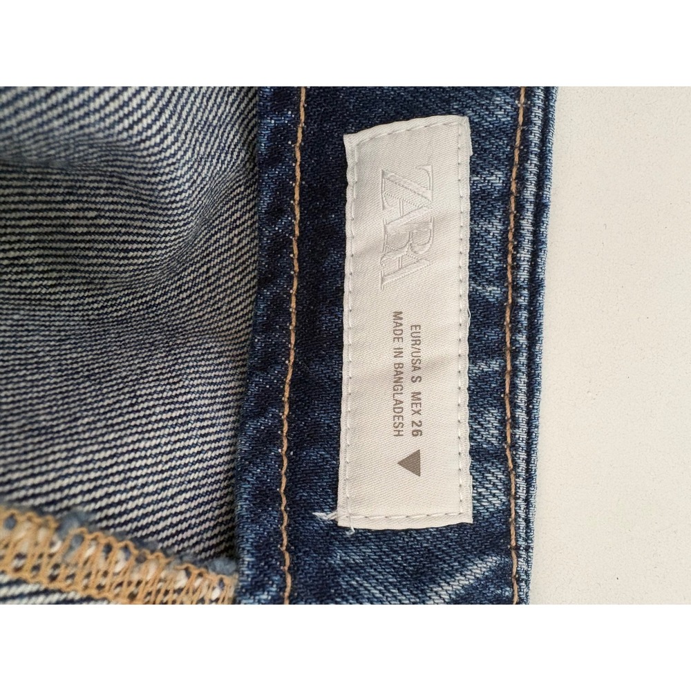 Zara TRF Two Tone Blue Denim Strapless Bandeau Corset Top Side Zip Small NEW - Picture 10 of 10